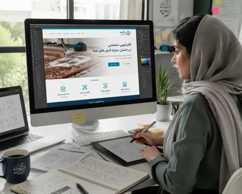 طراحی سایت قالیشویی