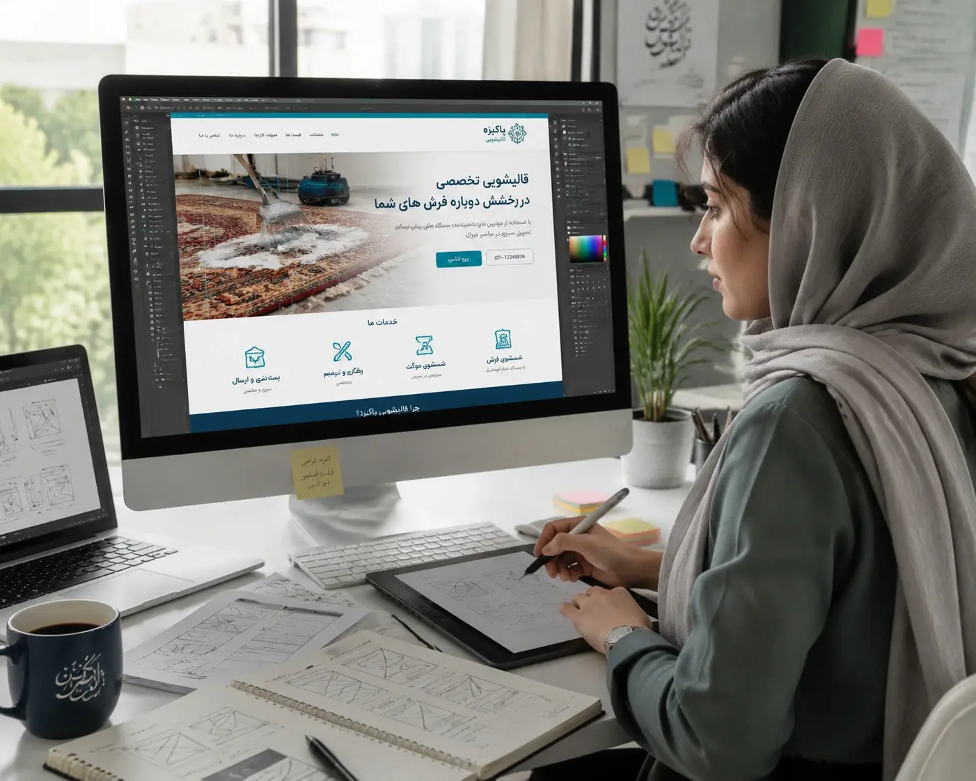 طراحی سایت قالیشویی