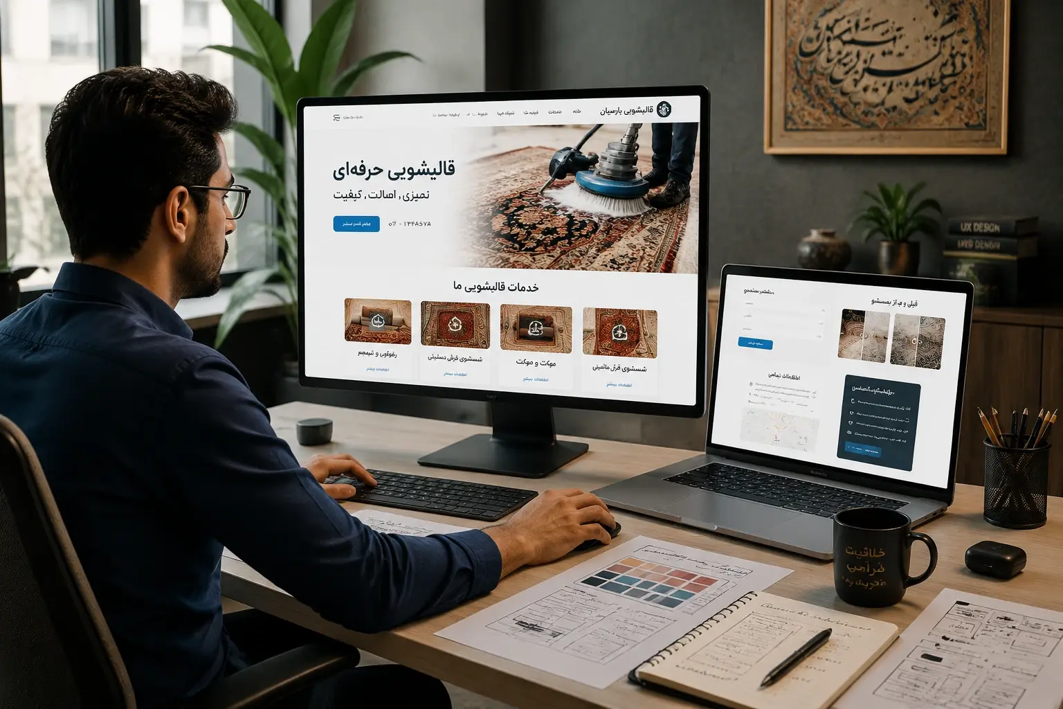 طراحی سایت برای قالیشویی